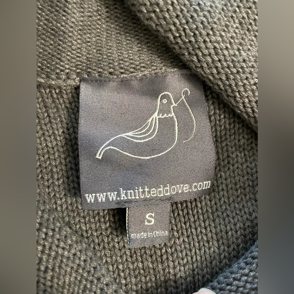 KNITTED DOVE gray grey short sleeve button front sweater dress Small S 4 - Picture 2 of 4